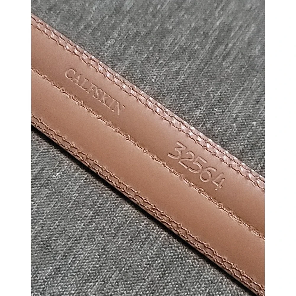 Allen Edmonds Men's Brown Solid Brass Buckle‎ 32564 Calfskin Belt Size 38 USA